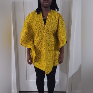 Yellow Floral Women's Ankara Top